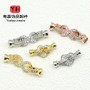 14k Gold-filled Micro-paved Zircon Pearl Buckle 8-character Golden Love Diy Handmade
