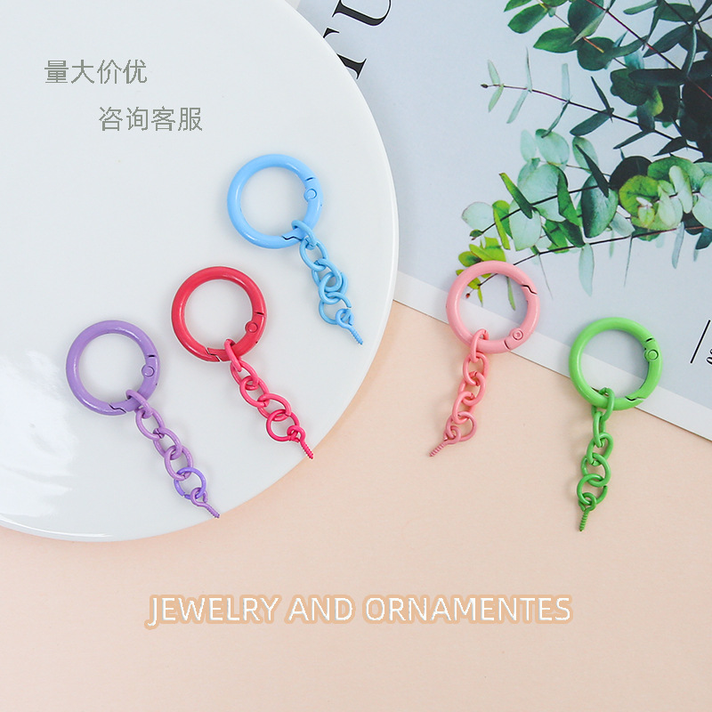 Simple and Versatile Metal Spring Buckle Four-section Chain Claw Nail Diy Handmade
