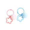 Fresh and Cute Colorful Five-pointed Star Hair Ball 3cm Card Ring Keychain Diy Handmade
