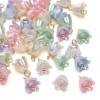 7-8mm Acrylic Imitation Pearl Lily of the Valley Four-petal Flower Loose Bead Pendant