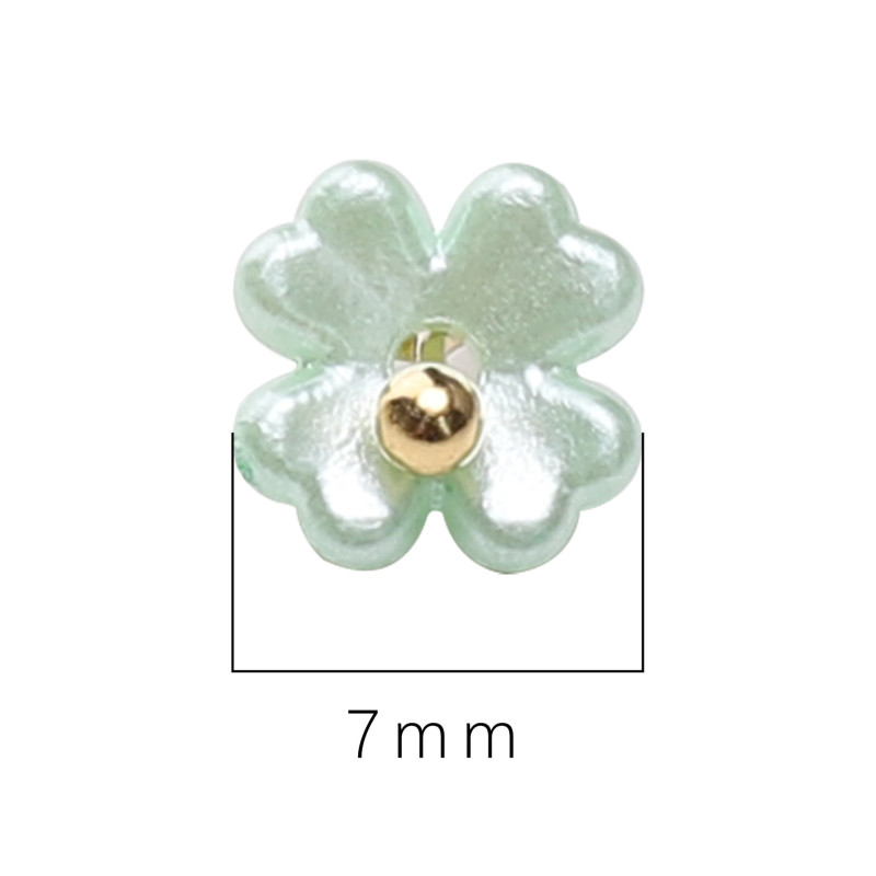 7-8mm Acrylic Imitation Pearl Lily of the Valley Four-petal Flower Loose Bead Pendant