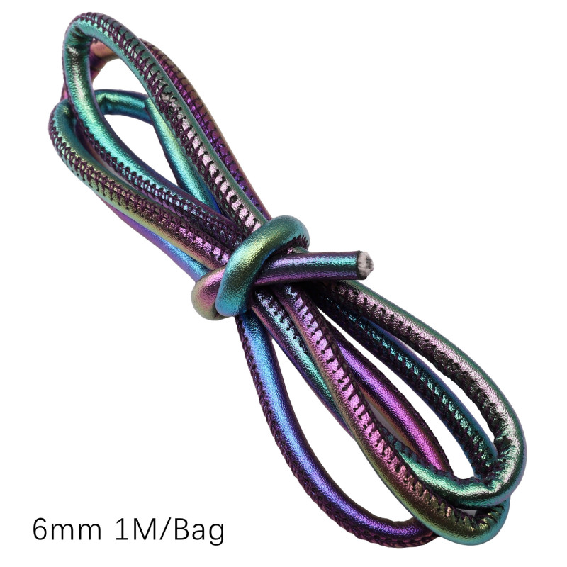 6mmpu Two-color Single-color Leather Rope Imitation Bracelet Handmade Diy Woven Jewelry