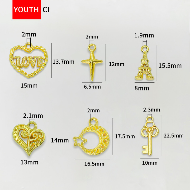 Alloy Pendant Handmade Beading Material Bracelet Necklace Diy Jewelry Accessories Love