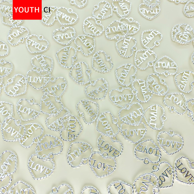 Alloy Pendant Handmade Beading Material Bracelet Necklace Diy Jewelry Accessories Love