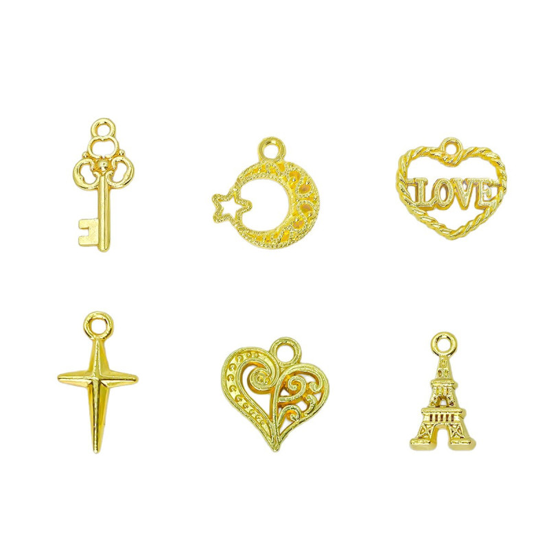 Alloy Pendant Handmade Beading Material Bracelet Necklace Diy Jewelry Accessories Love