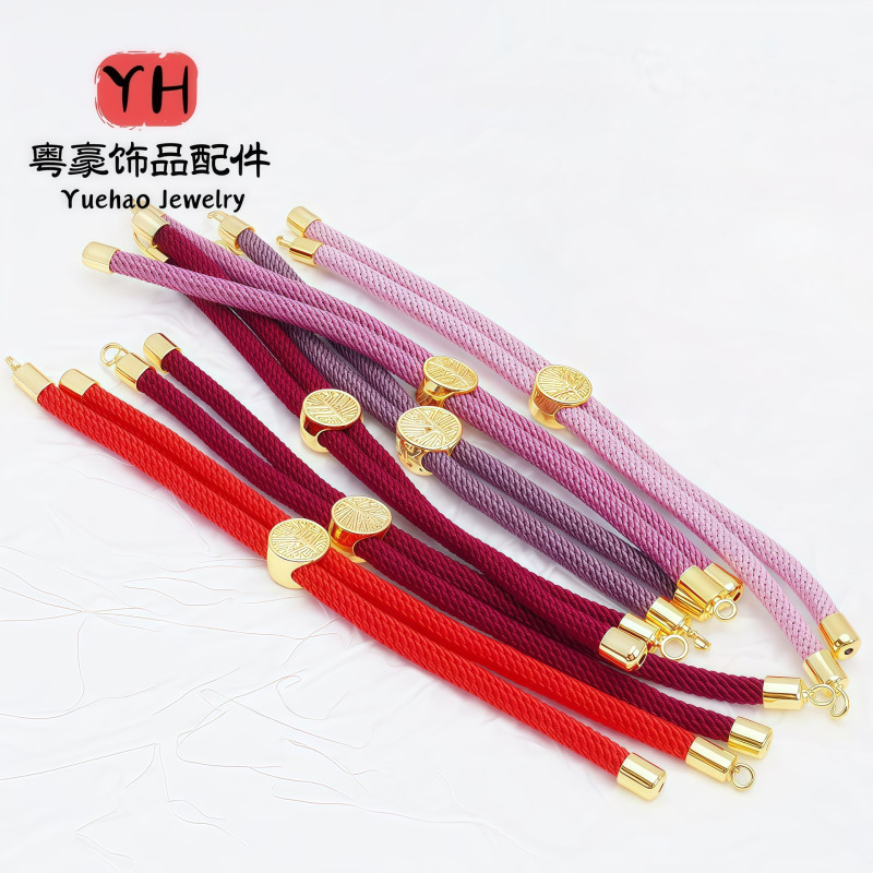 Adjustable Milan Line Hand Rope 18k Gold-covered and Color-protected 3mm Animal Year Red