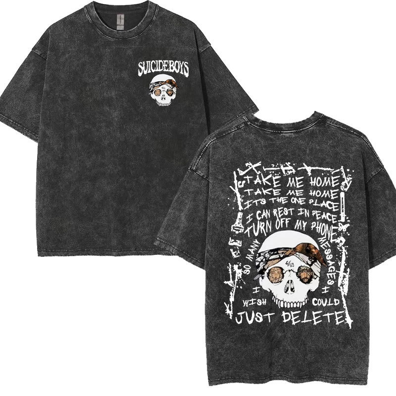 Cotton T Vintage Washed Suicideboys G59 T Shirt I Want to Die