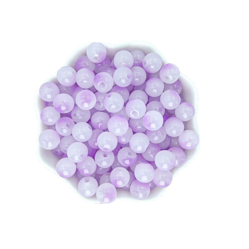 Two-color 8mm Imitation Chalcedony Round Beads Crystal Glass Bracelet Diy Jewelry Loose