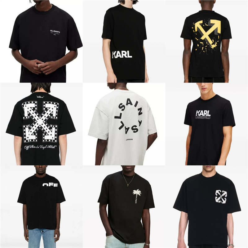 Cotton T25 Brand Printed Spring and Summer Short-sleeved Loose Pullover T-shirt