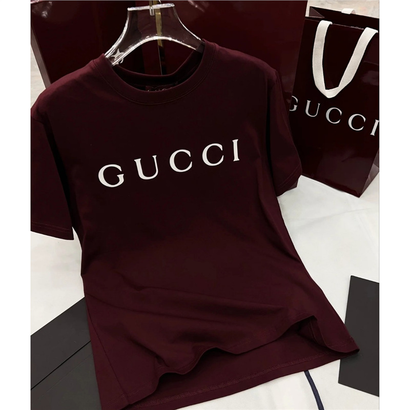 Round Neck Ins Spring Versatile T-shirt Short-sleeved Loose 2025 Station Printed European