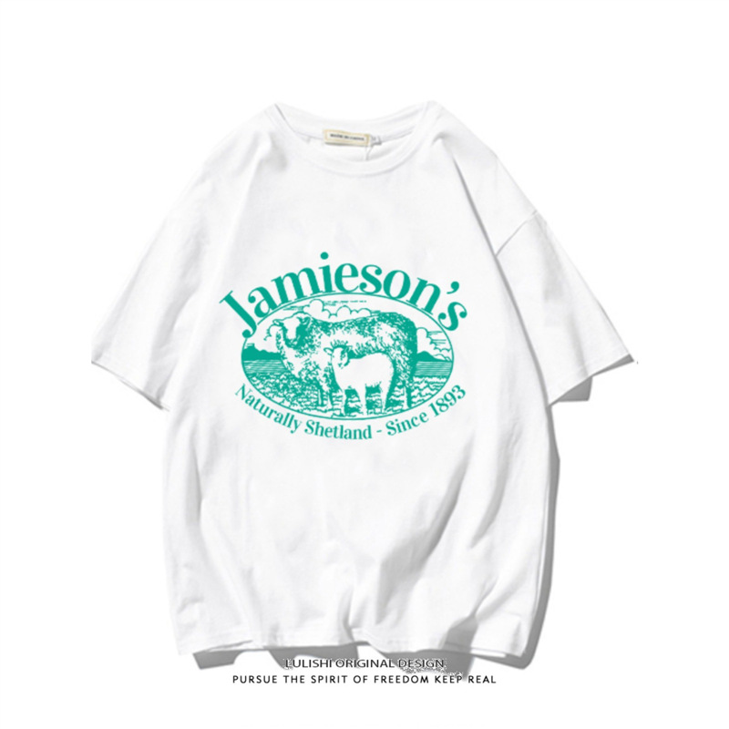 Cotton T Short-sleeved Shirt Summer Oversize Top Loose Ins Women's T Large Size Design