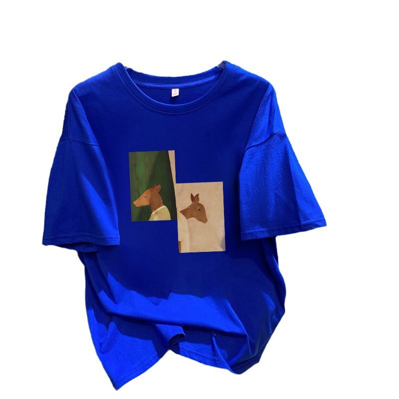 Cotton T-shirt Summer Niche New 2024 European Style Oversized Loose Design Women's