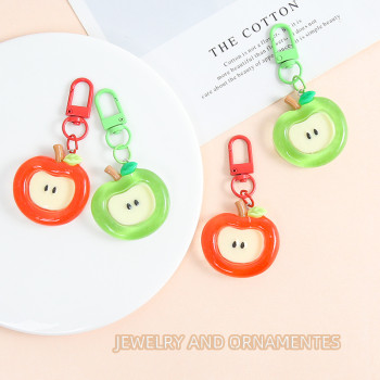 Sweet and Cute Big Apple Door Buckle Key Chain Pendant Girl's Favorite Things Bag Jewelry