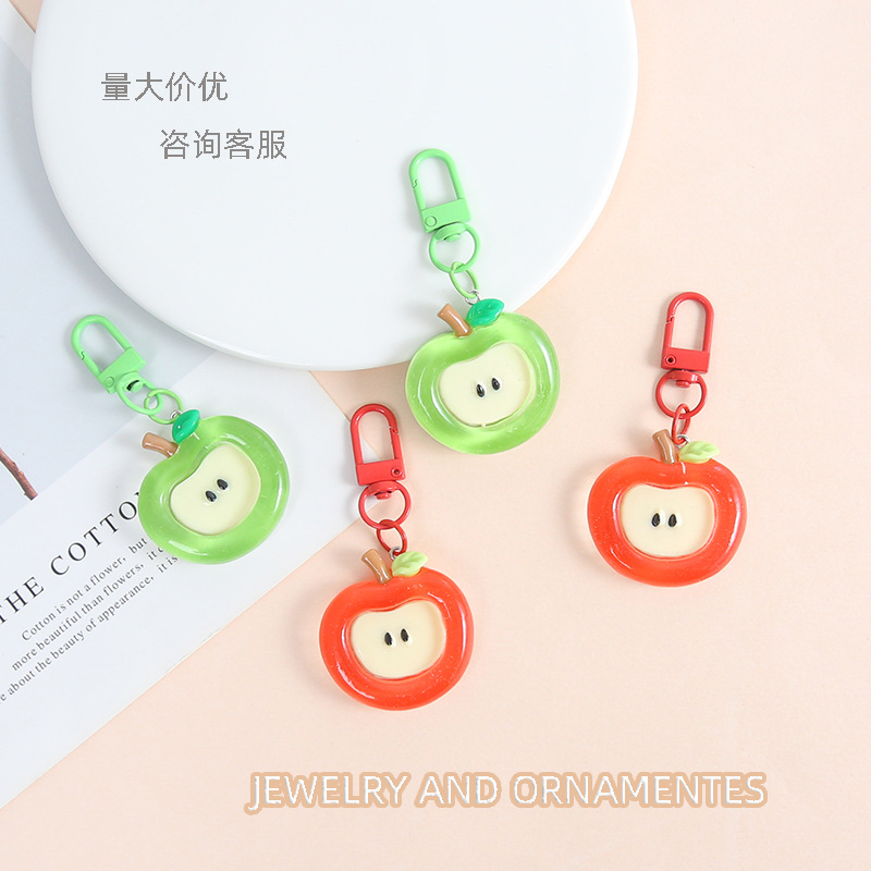 Sweet and Cute Big Apple Door Buckle Key Chain Pendant Girl's Favorite Things Bag Jewelry
