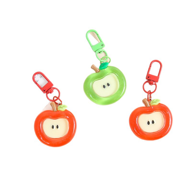 Sweet and Cute Big Apple Door Buckle Key Chain Pendant Girl's Favorite Things Bag Jewelry