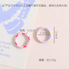 Colorful Sweet Hand-painted Love Donut Spring Buckle Keychain Pendant Diy Bag Jewelry