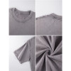 Ouma New York Brooklyn Letter Printed Washed T-shirts Wom
