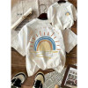 European Code Graffiti Sunshine Print Round Neck Short Sleeve T-sh