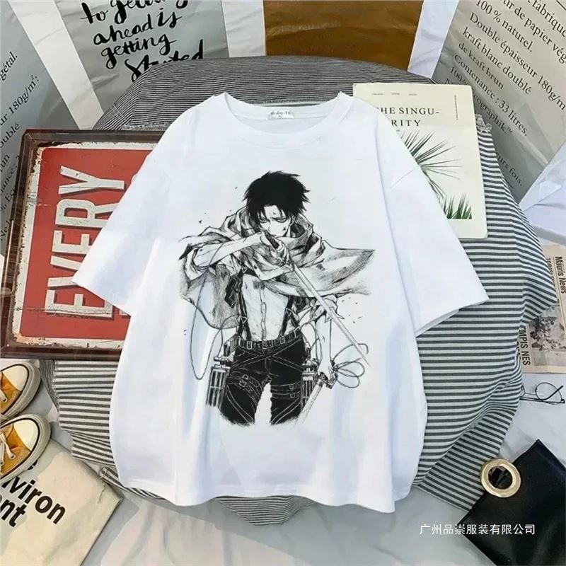 Cotton Tjapanese Anime T-shirt Summer Harajuku Ladies Attack