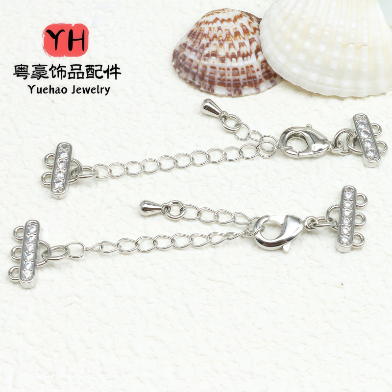 14k Gold-filled Color-preserving Zirconium Double-row Lobster Clasp Tail Chain Bracelet