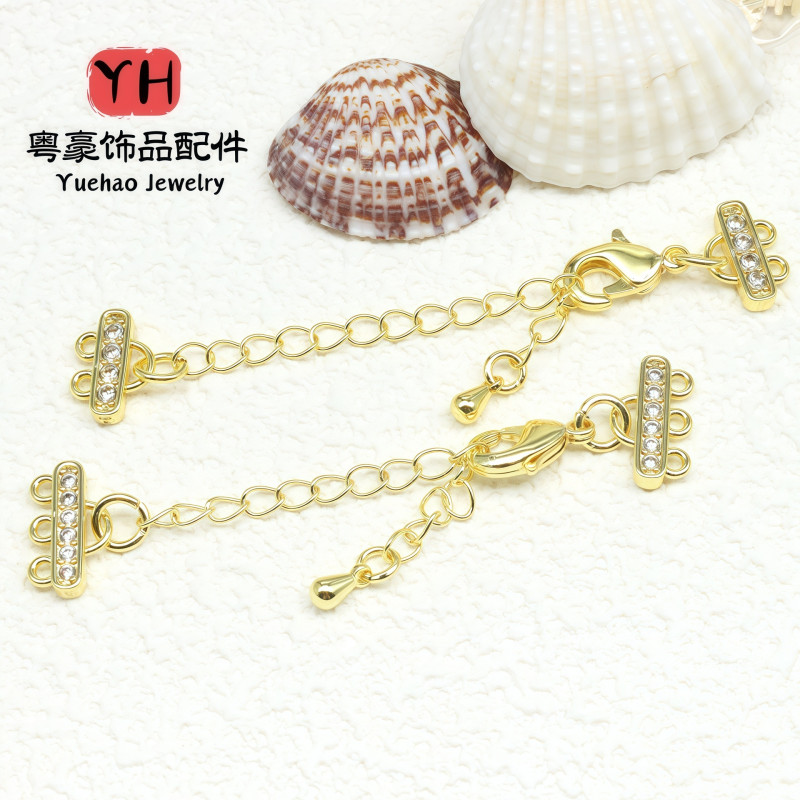 14k Gold-filled Color-preserving Zirconium Double-row Lobster Clasp Tail Chain Bracelet