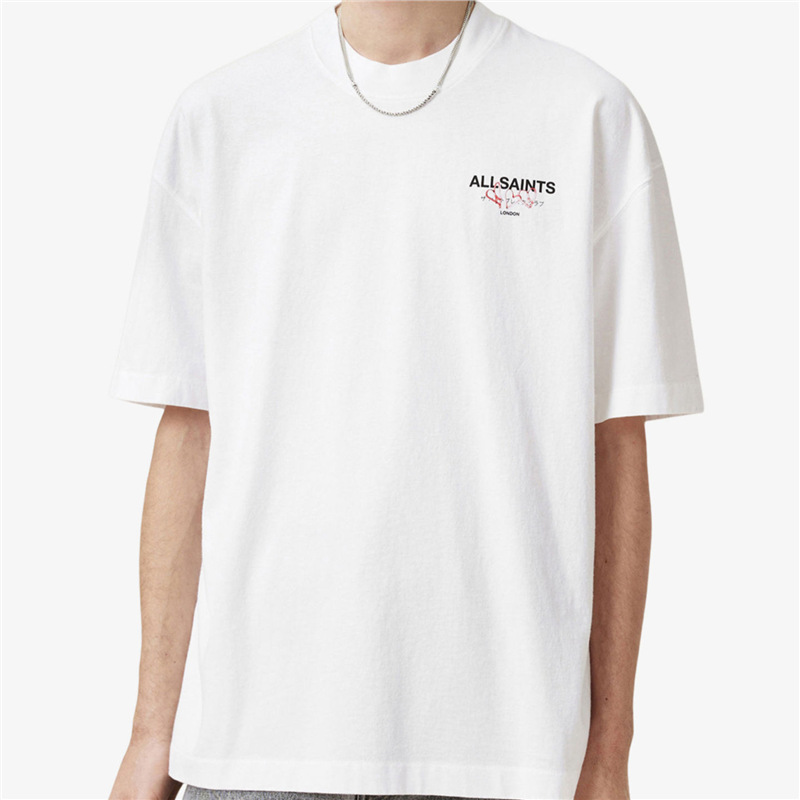Printed Short-sleeved Men's Trendyy Letter T-shirt Breathable Round Neck Cotton Loose