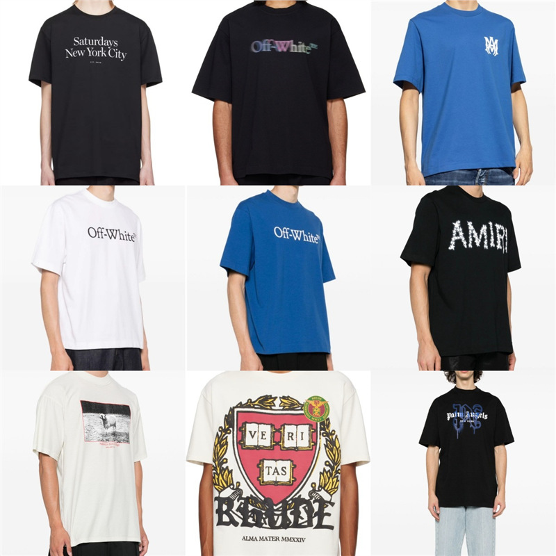 Short-sleeve European and American Clearance Cotton Printed Brand T-shirt in Stock Men's