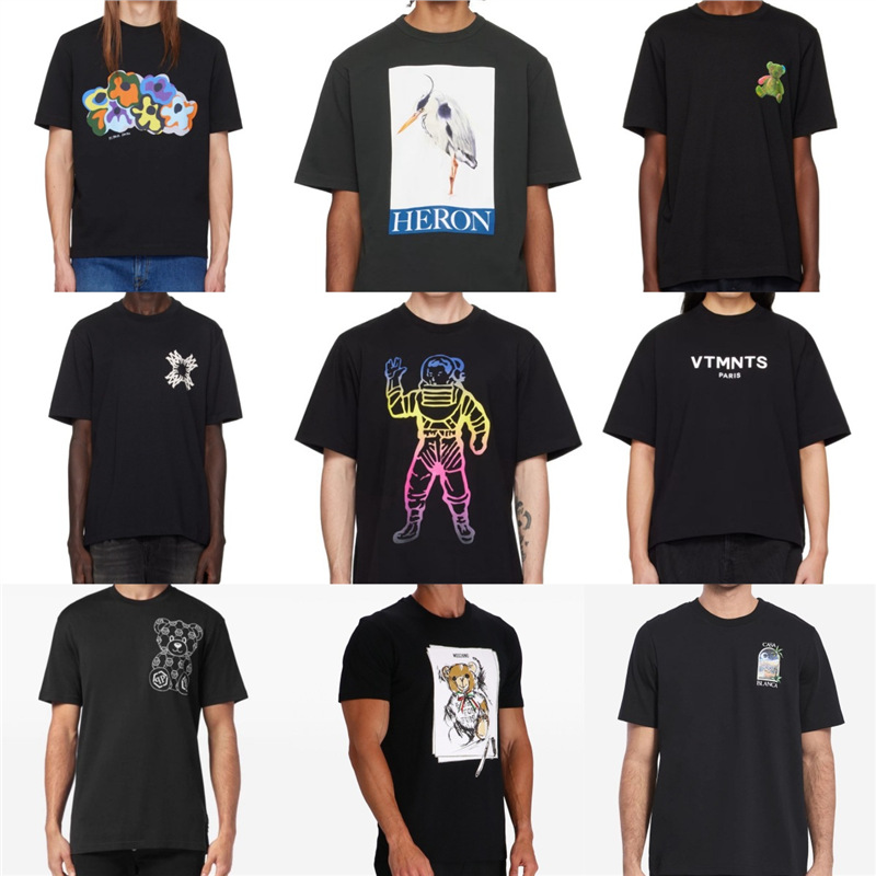 Short-sleeve European and American Clearance Cotton Printed Brand T-shirt in Stock Men's