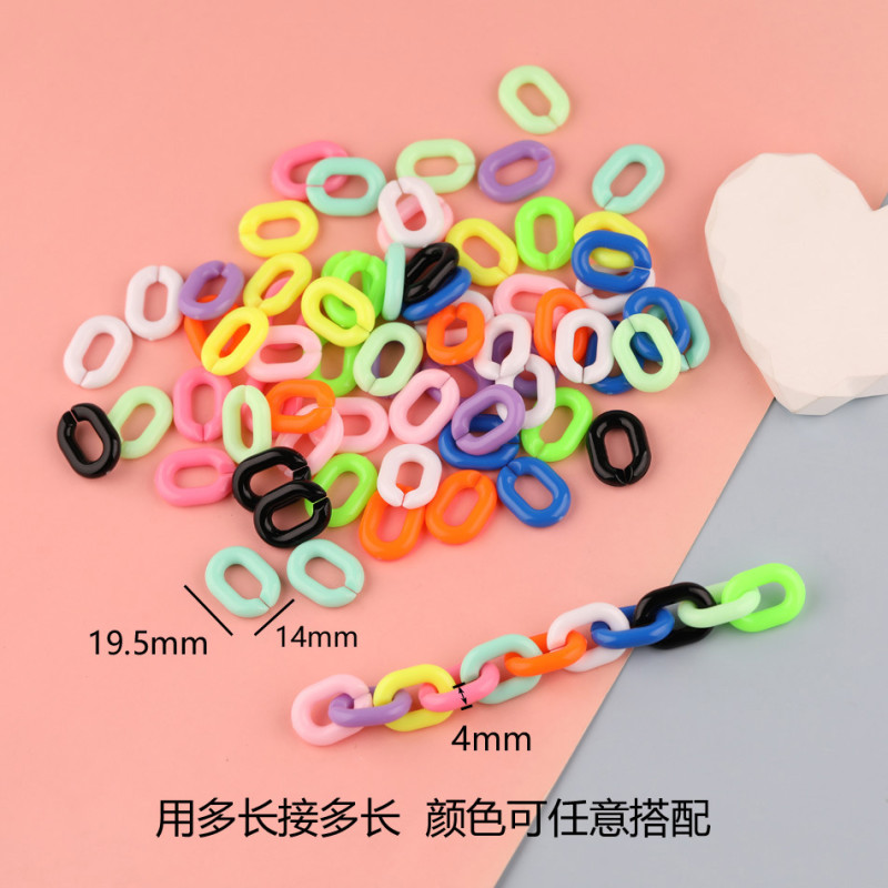 19*14mm Colorful Glossy U-shaped Chain Buckle Oval Opening Connecting Diy Handmade Bag