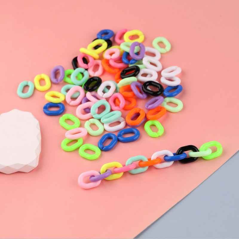 19*14mm Colorful Glossy U-shaped Chain Buckle Oval Opening Connecting Diy Handmade Bag