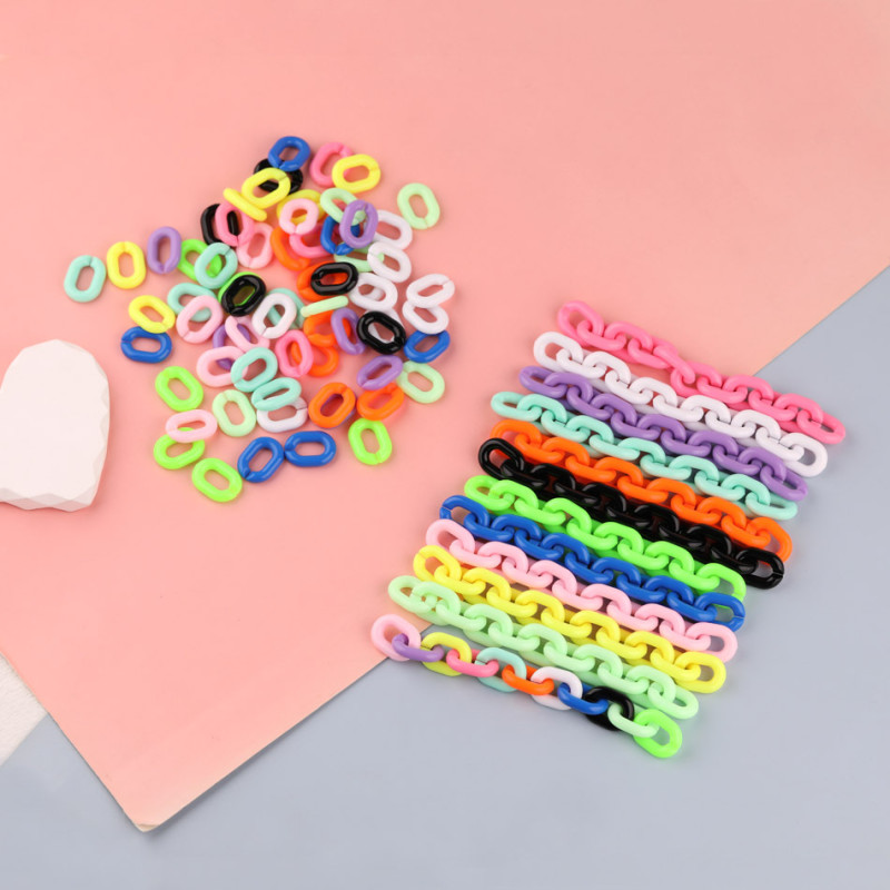 19*14mm Colorful Glossy U-shaped Chain Buckle Oval Opening Connecting Diy Handmade Bag