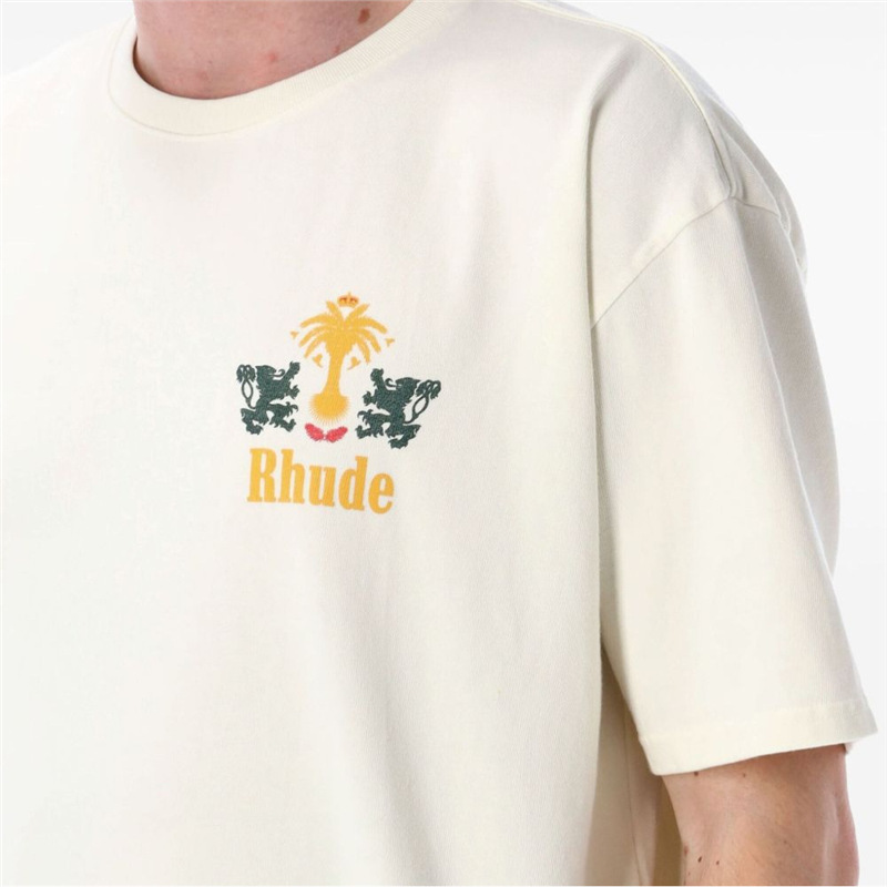 Cotton T Badge Personalized Basic Men's Summer Loose and Versatile Printed 25 Round Neck