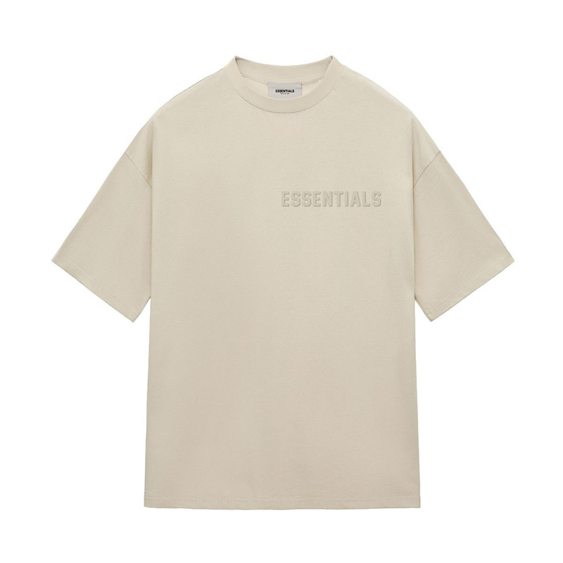 Cotton T-shirt Brand Season Flocking High Street Eighth Print Double Line