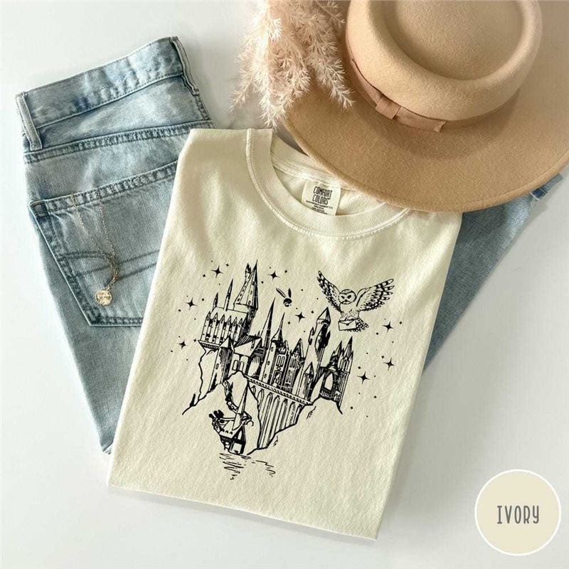 Cotton Twomen Vintage Wizard Castle Shirt School Magic