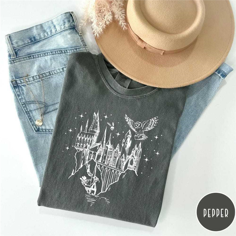 Cotton Twomen Vintage Wizard Castle Shirt School Magic