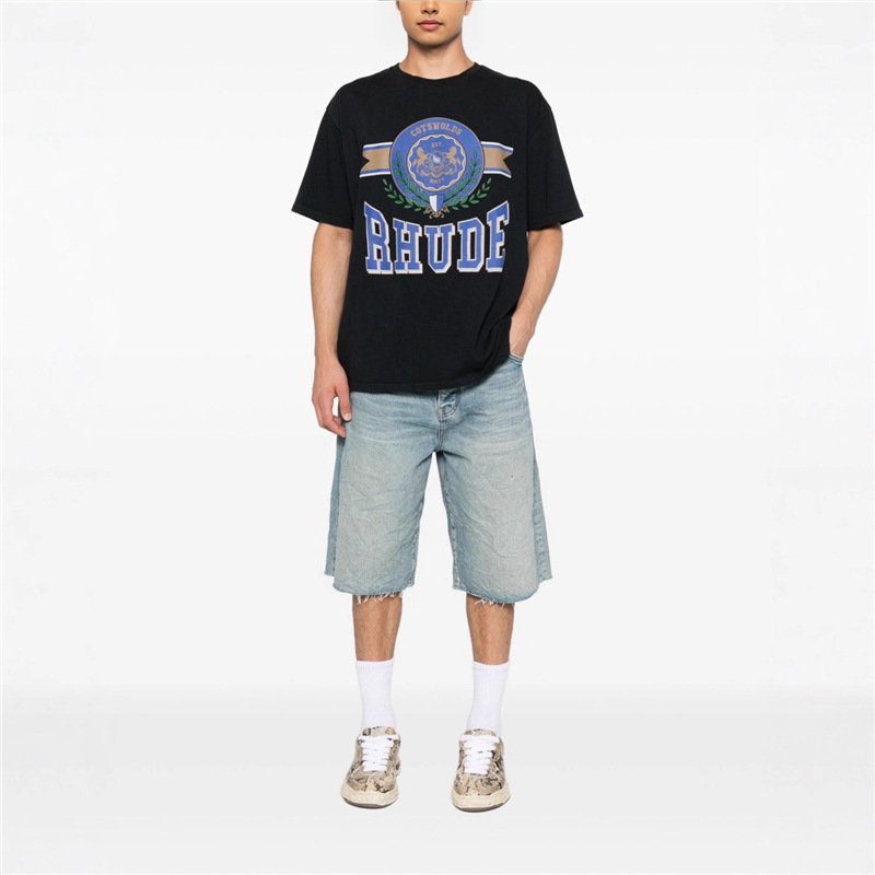 T-shirt Men's Tops Basic New Summer Loose Versatile Round Neck Printed Short-sleeved