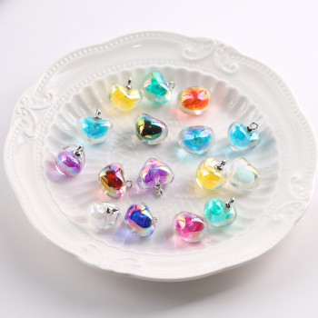 Symphony Acrylic Transparent Bead-in-bead Love Heart-shaped Pendant Diy Handmade Necklace