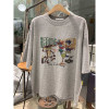 Cotton T Mid-length Mmtins Women's Summer Shirt Letter Loose Gray Extra Large Top New
