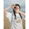 Cotton T-shirt, Brand Women's Design Top, 100% Small 2025 White-gray American Style