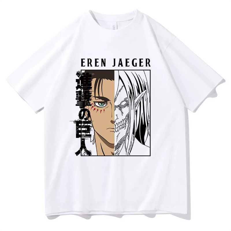 Cotton Tjapanese Anime Attack on Titan Graphic Print T Shirt