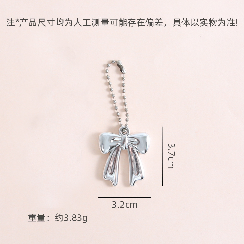 Sweet Three-dimensional White K Love Bow Bead Chain Diy Bag Mobile Phone Pendant Key