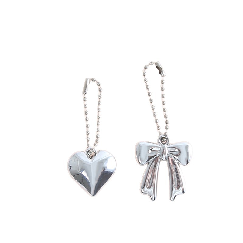 Sweet Three-dimensional White K Love Bow Bead Chain Diy Bag Mobile Phone Pendant Key