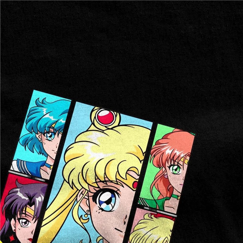 Cartoon Sailors Moons T Shirt for Men Women 100% Cot