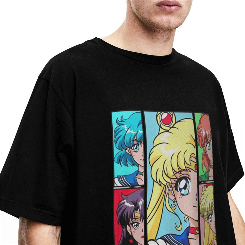 Cartoon Sailors Moons T Shirt for Men Women 100% Cot