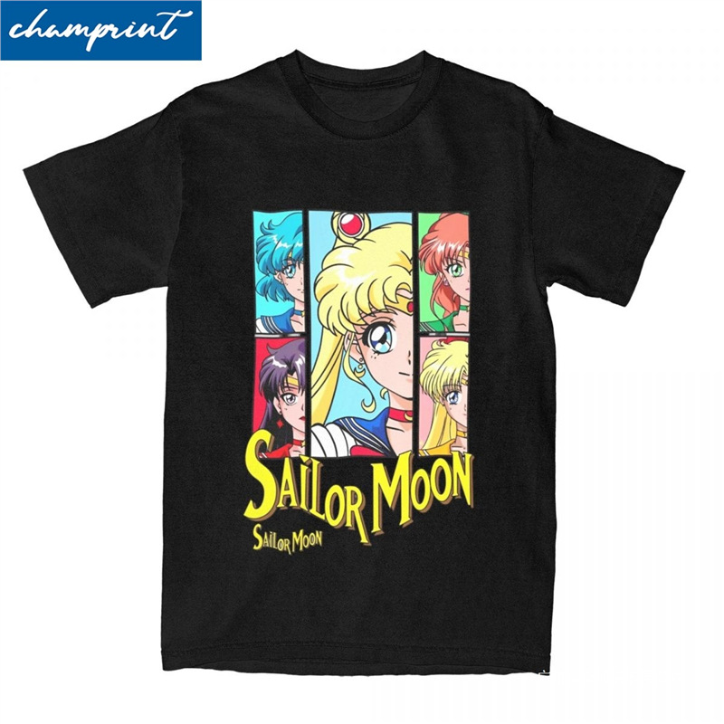 Cartoon Sailors Moons T Shirt for Men Women 100% Cot