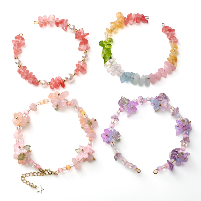 Glass Imitation Natural Crushed Stone Beads Loose Handmade Diy Irregular Beaded Bracelet
