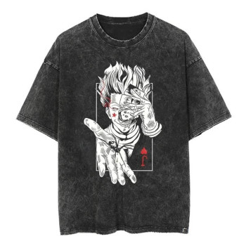 Cotton Thunter×hunter Hisoka Street Washed T Shirt Clothing