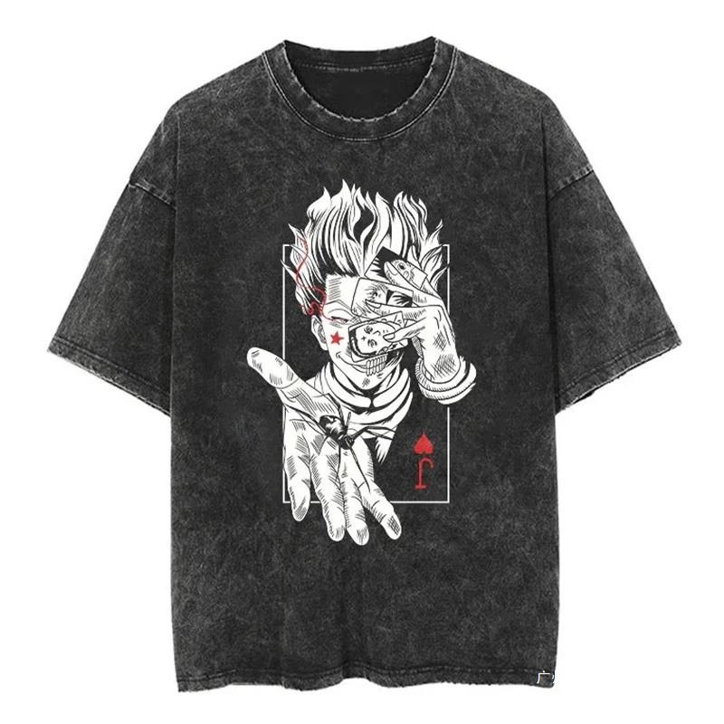 Cotton Thunter×hunter Hisoka Street Washed T Shirt Clothing
