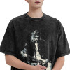 Cotton Tkurt Cobain Guitar T Shirt Hip Hop Washed Short Sleev