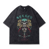 Specially Designed for Washed Old Casual Vintage Gangster Retro Half-sleeved Street